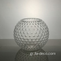 Προσαρμοσμένο διαφανές ανάγλυφο σχήμα μπάλας στρογγυλό γυάλινο βάζο